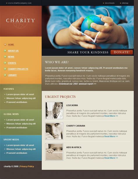Free Charity Website Templates (24) .